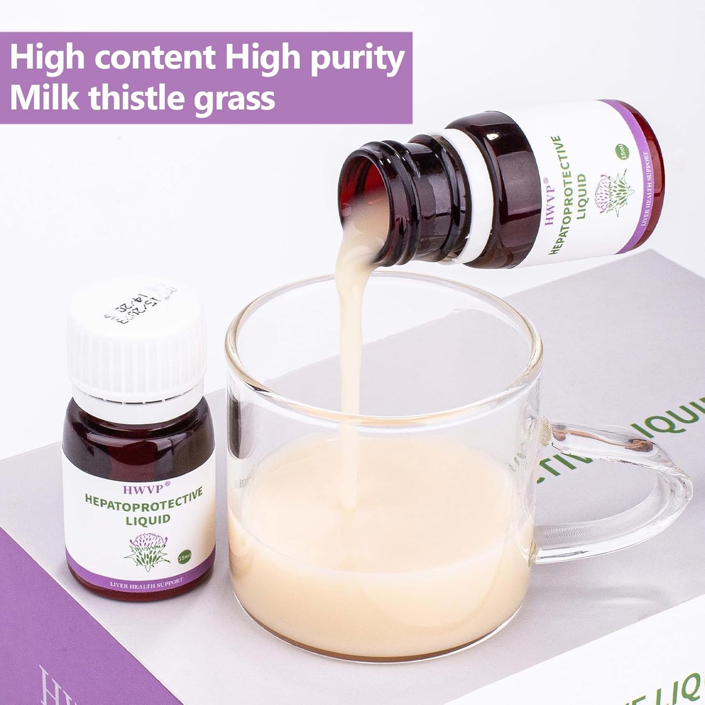 Liver Cleanse Detox Drops with Milk Thistle & FDP Cell Energy Liquid - Liver Protection & Repair Formula - 15 Bottles, 7.5 FI oz Total