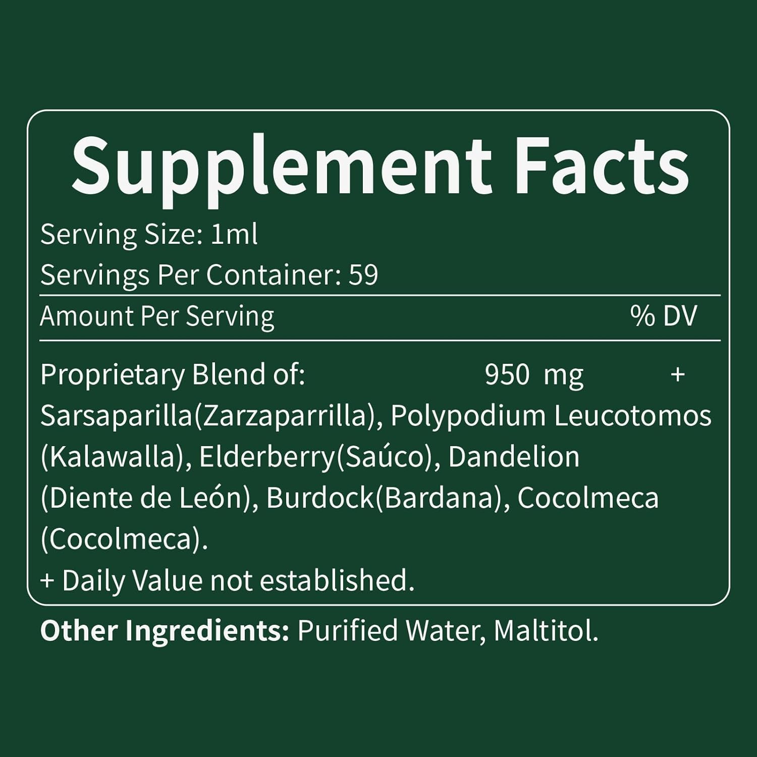Liver Cleanse Detox Drops with Sarsaparilla Root, Dandelion, Cocolmeca, Polypodium Leucotomos - Immune Support & Colon Cleanse - 2oz