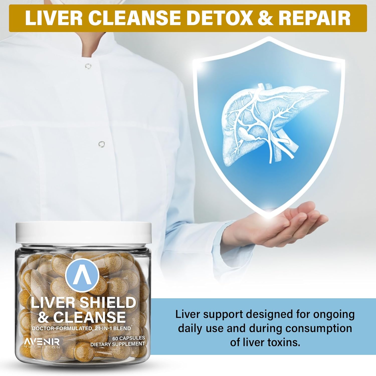 Liver Cleanse Detox & Repair + Inflame Shield Bundle - Milk Thistle, Turmeric, Ginger Supplements - 60 Capsules