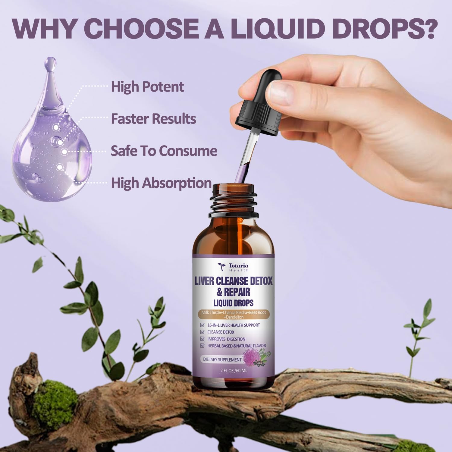 Liver Cleanse Detox & Repair Liquid - 1100mg Milk Thistle & Dandelion Root - 16+ Herbs for Liver Support - Active Liver Health Formula - Vegan Non-GMO All-Natural - 2 Fl Oz (Pack of 2)