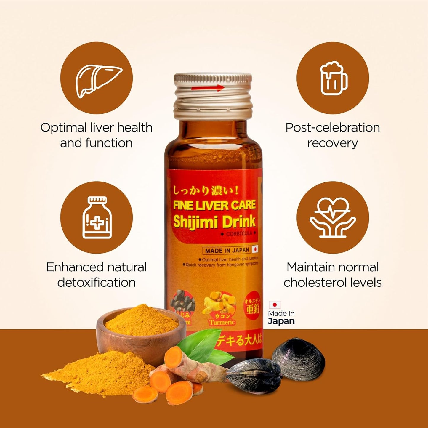 Liver Cleanse Detox & Repair Supplement for Men & Women - Supports Liver Health, Detoxification, and Fatty Liver Reversal - 4 Pack Liver Repair Drink by FINE JAPAN