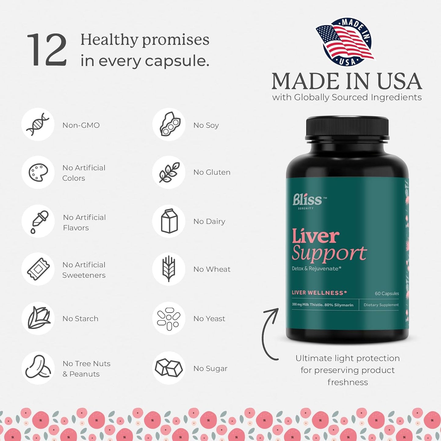 Liver Cleanse Detox Supplement with Milk Thistle, Artichoke Extract, Dandelion Root - Optimal Liver Support - 60 Vegcaps, 30 Day Supply