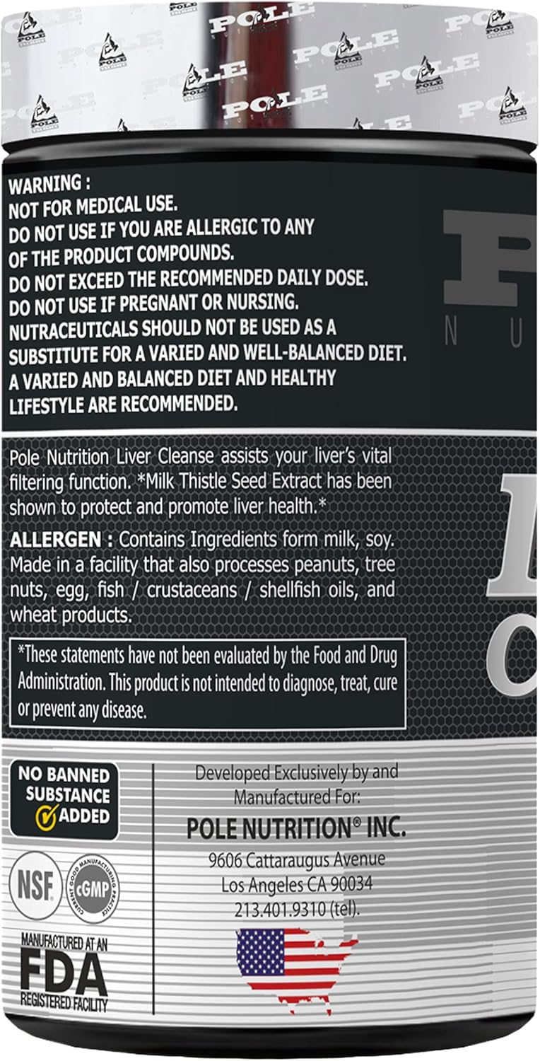 Liver Cleanse Formula with Milk Thistle & Herbs, 60 Capsules - Supports Healthy Liver Function & Detox