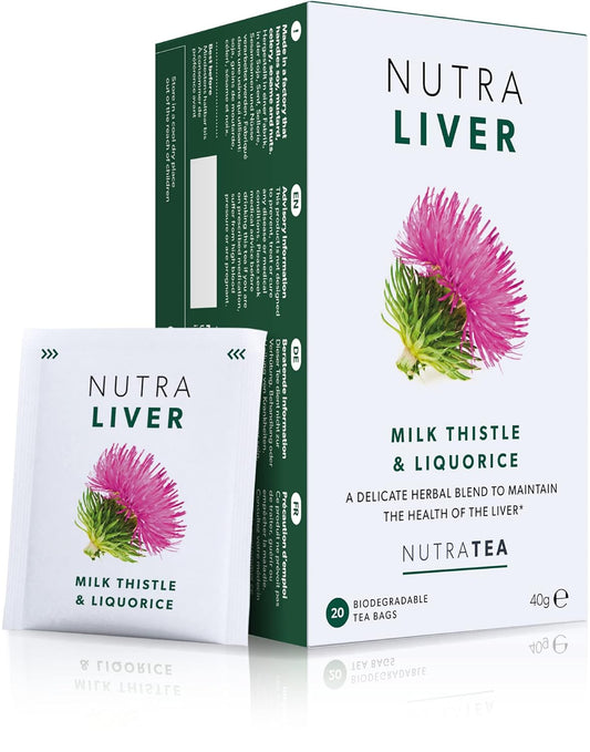 Liver Cleanse Tea with Milk Thistle & Turmeric - 60 Tea Bags - Herbal Detox Tea for Liver Support by Nutra Tea (3 Pack)