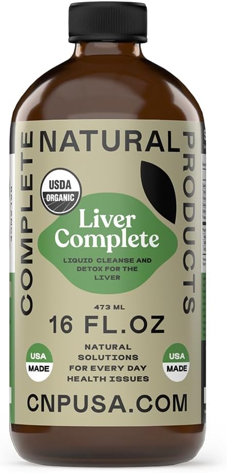 Liver Complete - 16oz Glass Bottle, Complete Natural Liver Cleanse and Detox Formula
