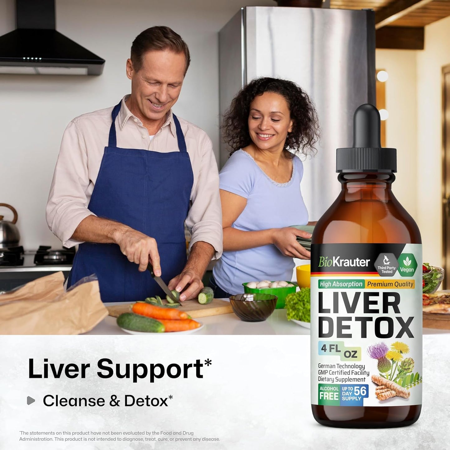 Liver Detox Bundle: BIO KRAUTER Tincture 4 Fl. Oz. & Cilantro 100 Capsules