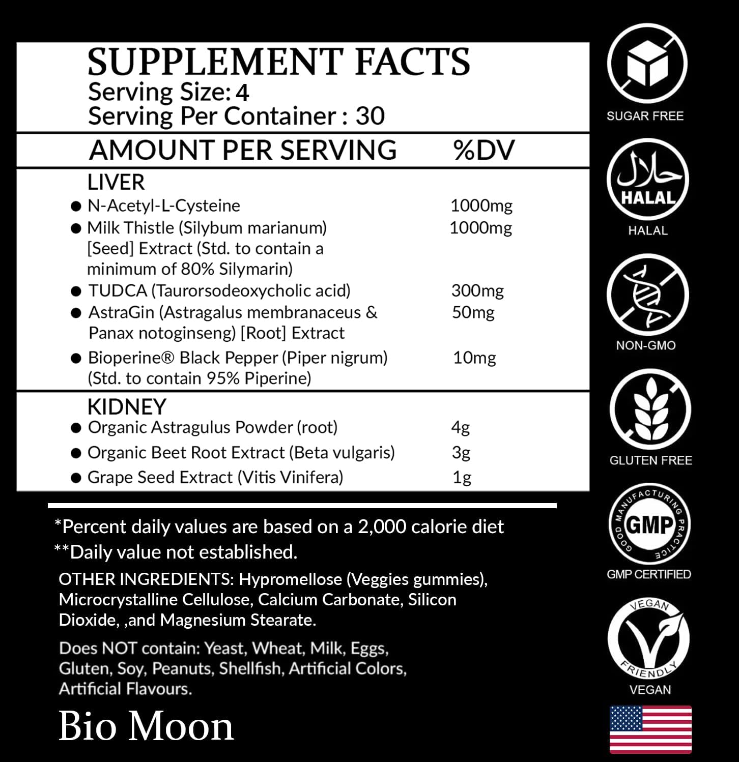 Liver Detox & Kidney Cleanse Gummies with Milk Thistle, NAC, Tudka, Astragalus - Non GMO, Vegan, 120 Count, Mixed Berry Flavor