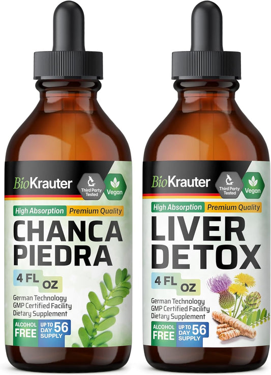 Liver Detox Tincture with BIO KRAUTER Chanca Piedra - 4 Fl. Oz. Combination Pack