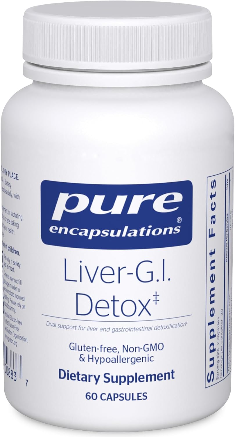 Liver-G.I. Detox Capsules with Alpha Lipoic Acid & Curcumin Extract - Gluten Free & Non-GMO - 60 Count