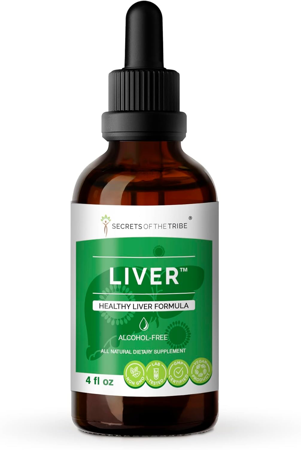 Liver Health Extract with Milk Thistle, Chicory, Turmeric, Yellow Dock, Boldo, Oregon Grape - Alcohol-Free Tincture (4 FL OZ)