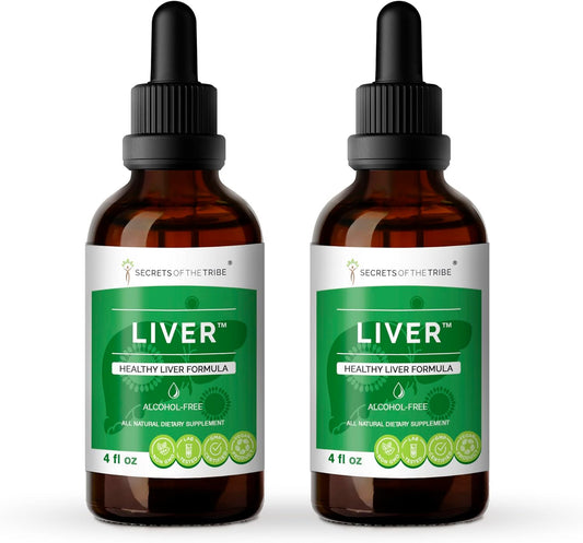 Liver Health Support Alcohol-Free Herbal Extract - Milk Thistle, Chicory, Turmeric, Yellow Dock, Boldo, Oregon Grape - 2x4 FL OZ