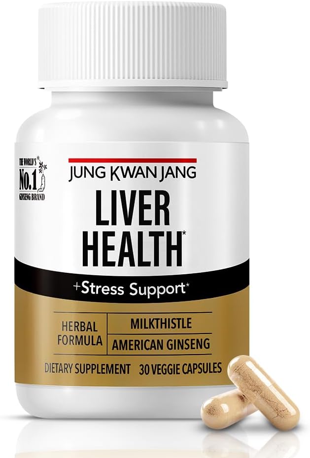 Liver Health Support Supplement with Milk Thistle and American Ginseng for Fatty Liver Detox - 30 Capsules