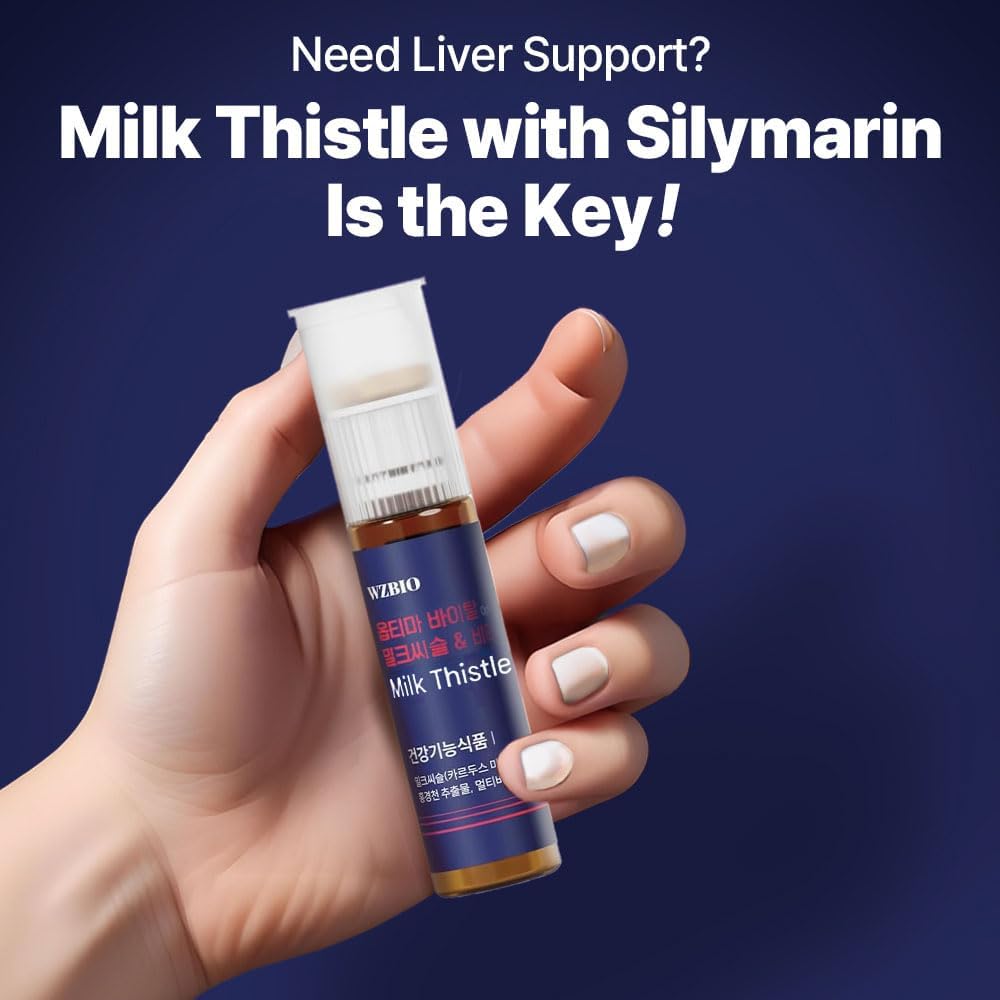 Liver Health Support Supplement with Milk Thistle (Silymarin 130mg) - Immune Boost & Stress Relief - Vitamins B, C, D, E - 10-Day Supply