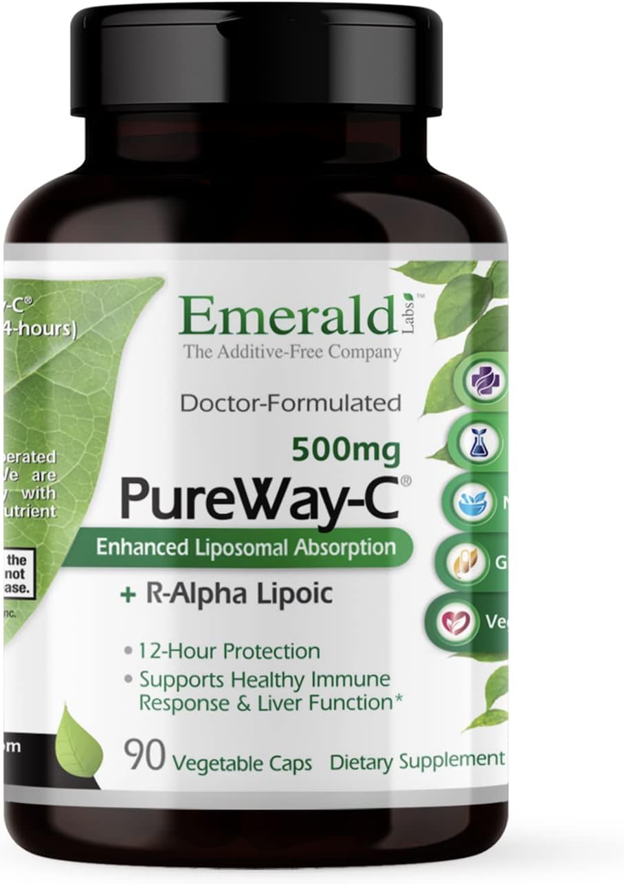 Liver & Immune Support Supplement with R-Alpha Lipoic Acid - Fast-Absorbing Vitamin C - 90 Vegetable Capsules