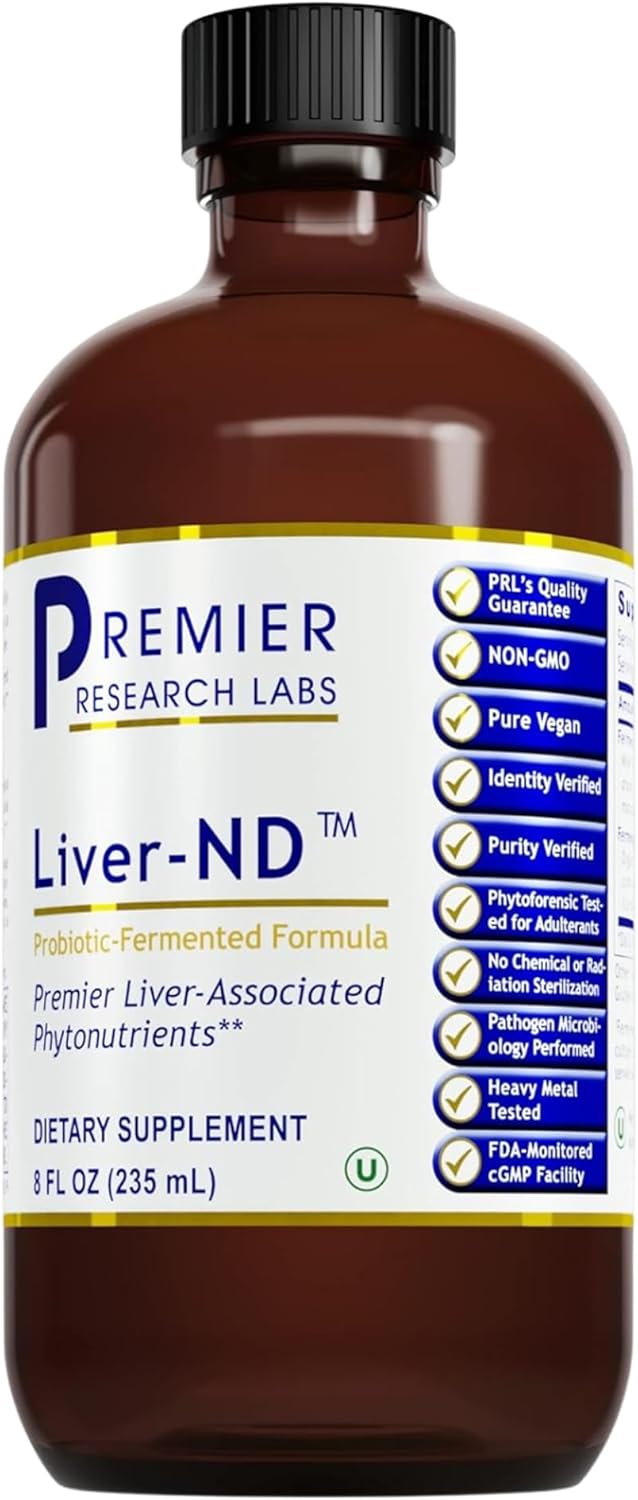 Liver-ND by Premier Research Labs - Liver Cleanse Supplement with Milk Thistle, Turmeric, Antioxidants - 8 Fl Oz Bottle