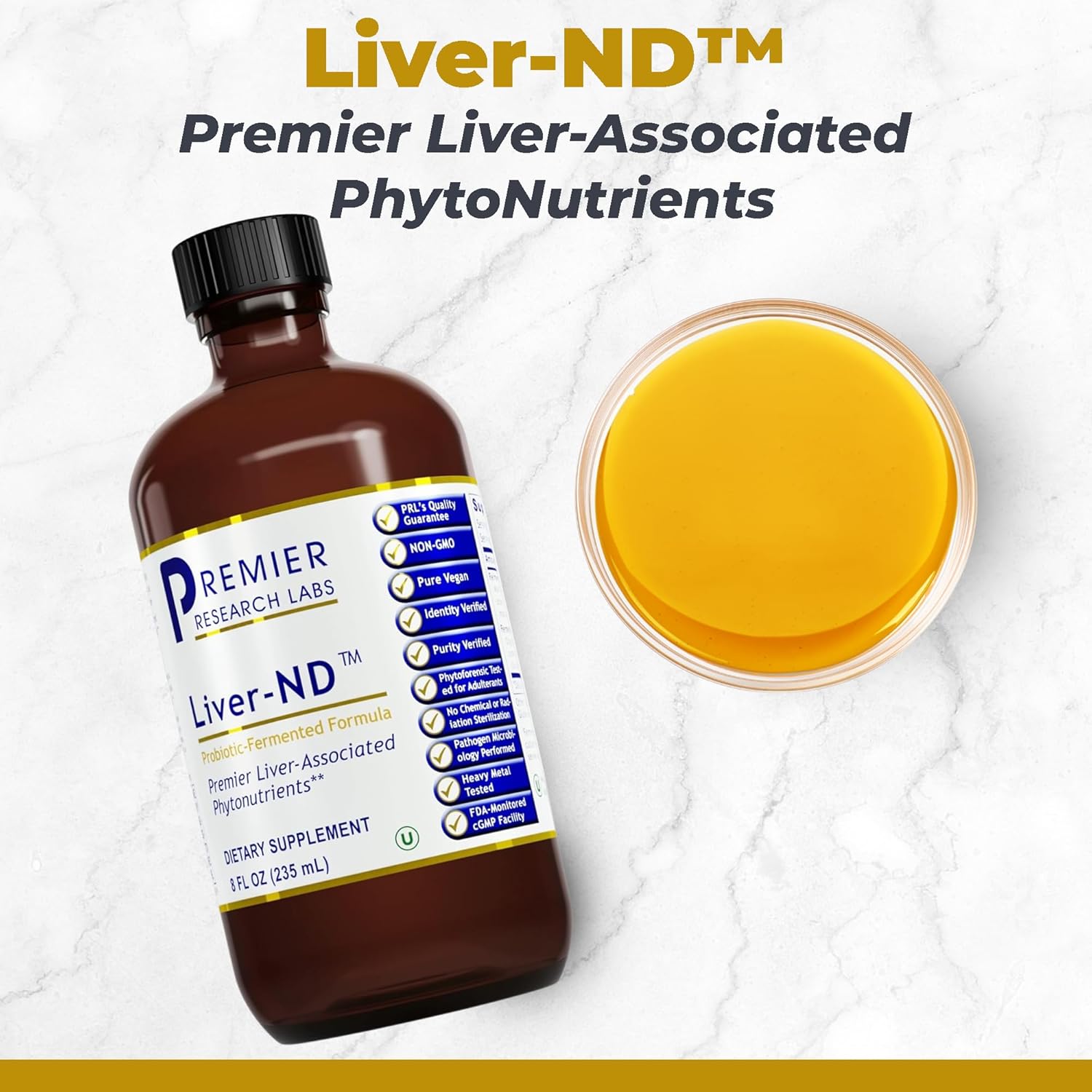 Liver-ND by Premier Research Labs - Liver Cleanse Supplement with Milk Thistle, Turmeric, Antioxidants - 8 Fl Oz Bottle