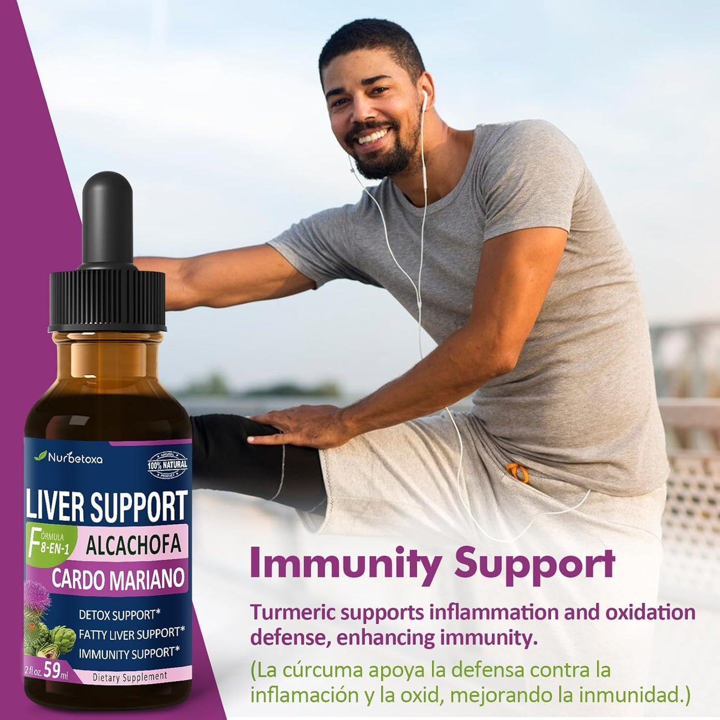 Liver Support Drops with Milk Thistle, Artichoke Extract, Berberine - Detox & Repair Formula for Fatty Liver - 2oz