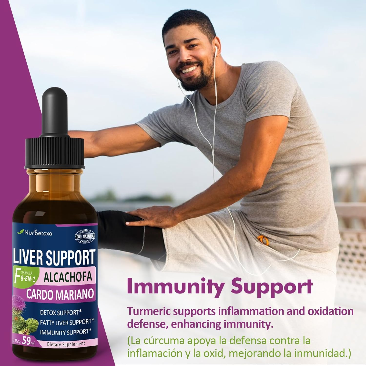 Liver Support Drops with Milk Thistle, Artichoke Extract, Berberine - Detox & Repair Formula for Fatty Liver - 2oz