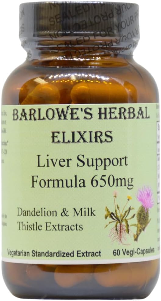 Liver Support Formula with Dandelion Root & Milk Thistle Extract - 650mg Capsules - 60 Vegan Capsules - Stearate-Free
