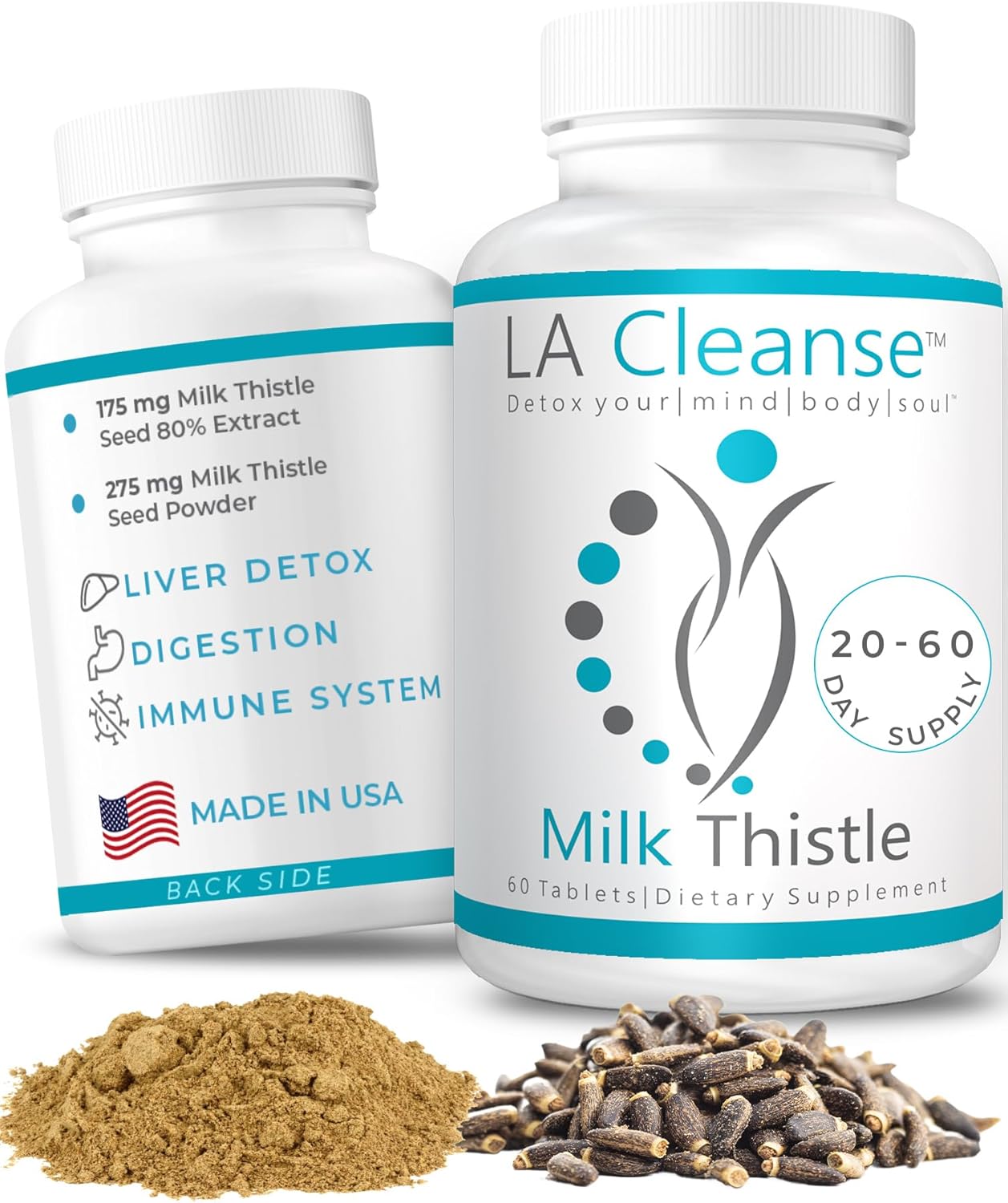 Liver Support Supplement with 175mg Milk Thistle Extract - 60 Tablets for Complete Detox and Repair - Supports Overall Wellness for Men and Women