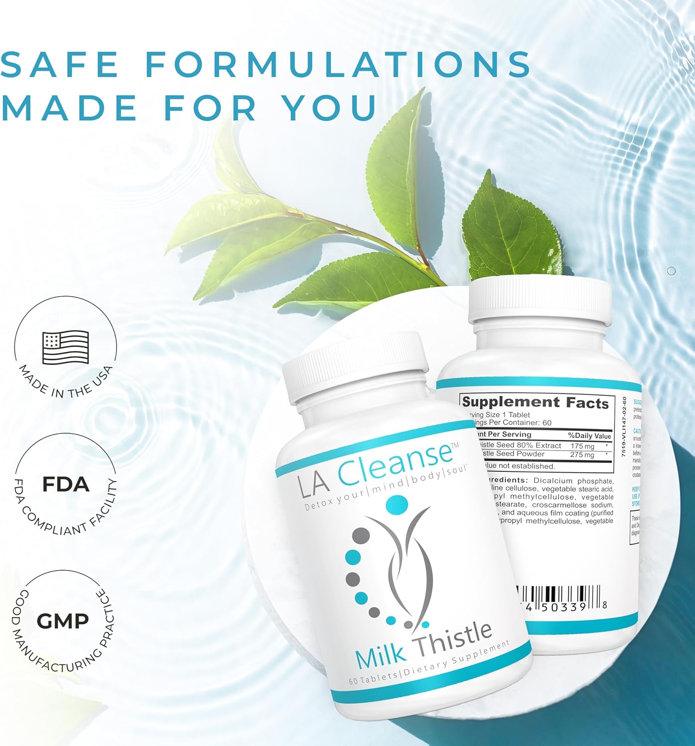 Liver Support Supplement with 175mg Milk Thistle Extract - 60 Tablets for Complete Detox and Repair - Supports Overall Wellness for Men and Women