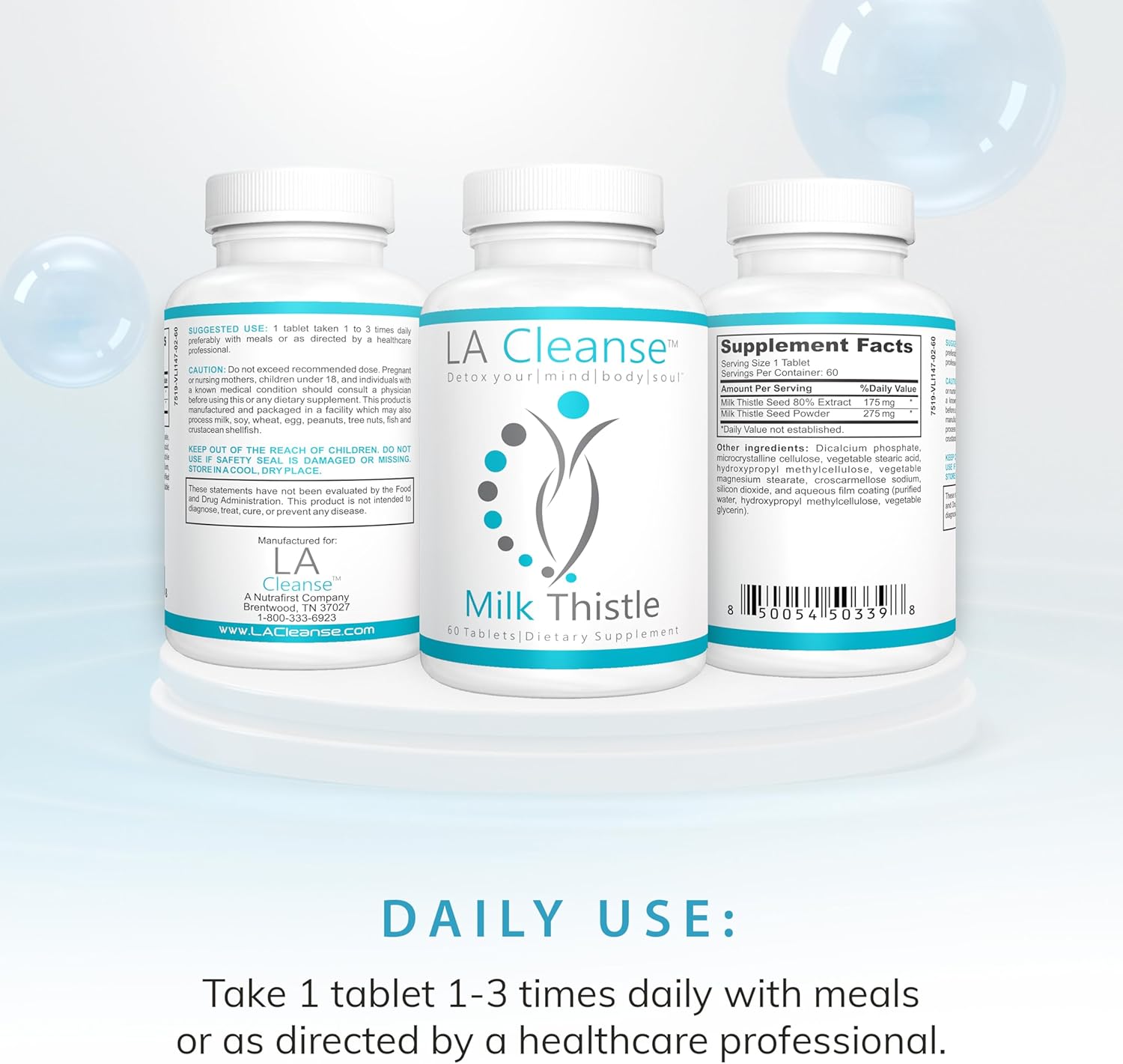 Liver Support Supplement with 175mg Milk Thistle Extract - 60 Tablets for Complete Detox and Repair - Supports Overall Wellness for Men and Women