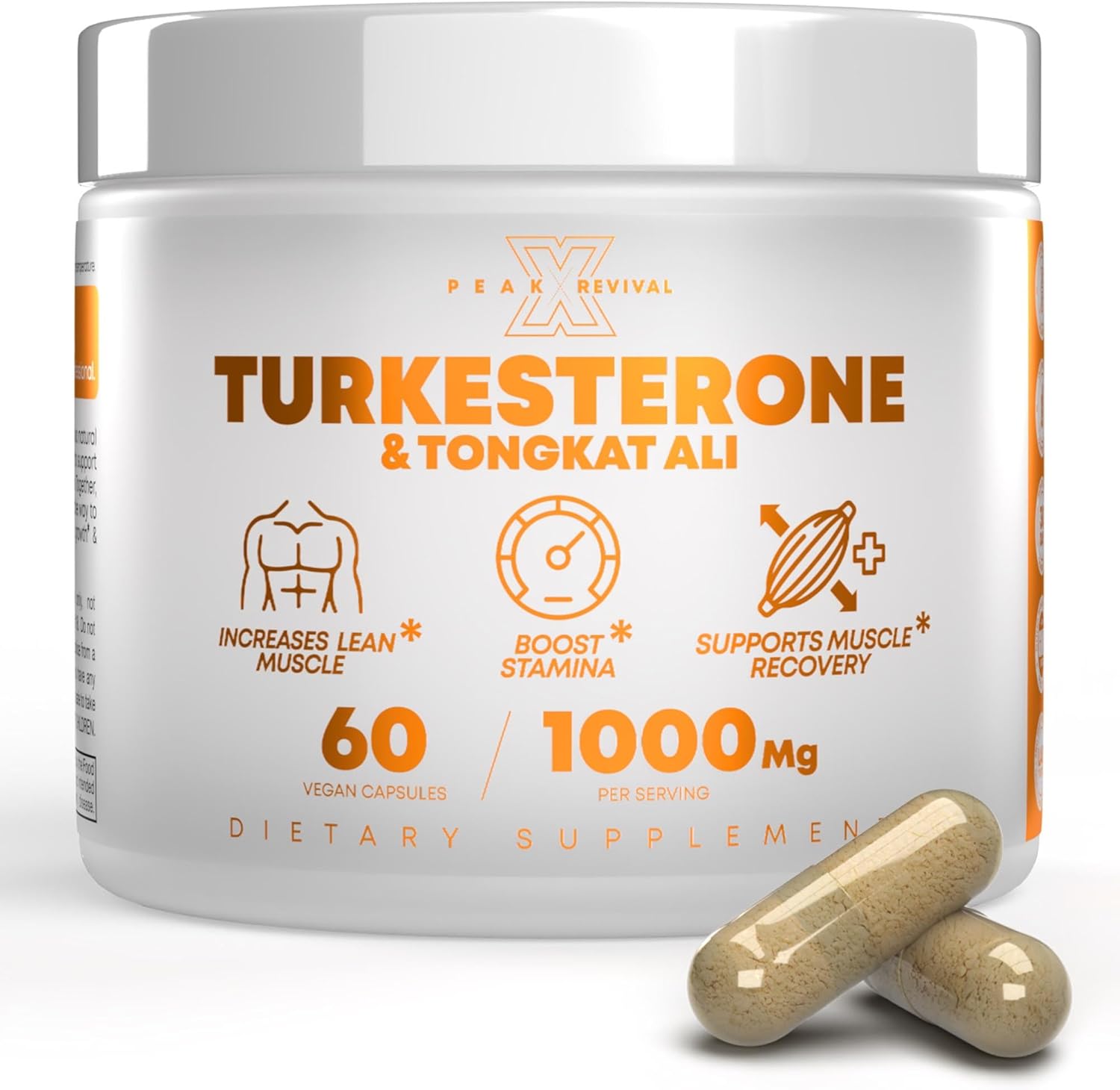 Liver Support Supplement with Peak Revival-X TUDCA+ 1000mg, Turkesterone, and Tongkat Ali - 60 Capsules to Boost Stamina and Improve Liver Health