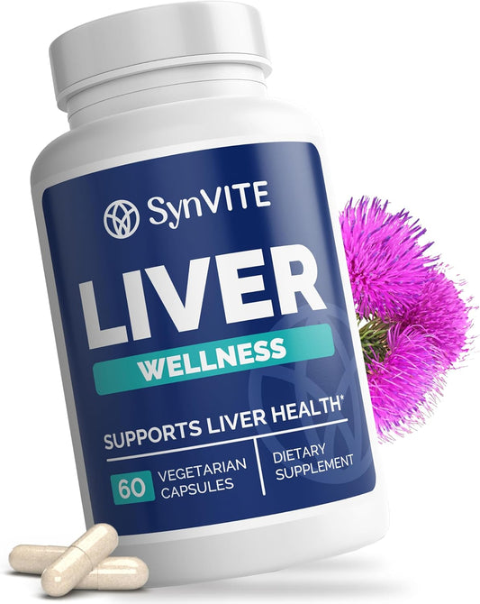 Liver Wellness Supplement with Milk Thistle, Artichoke, Dandelion, Beet Root, Turmeric - Supports Liver Health - Vegetarian, Non GMO, Gluten Free - 60 Capsules