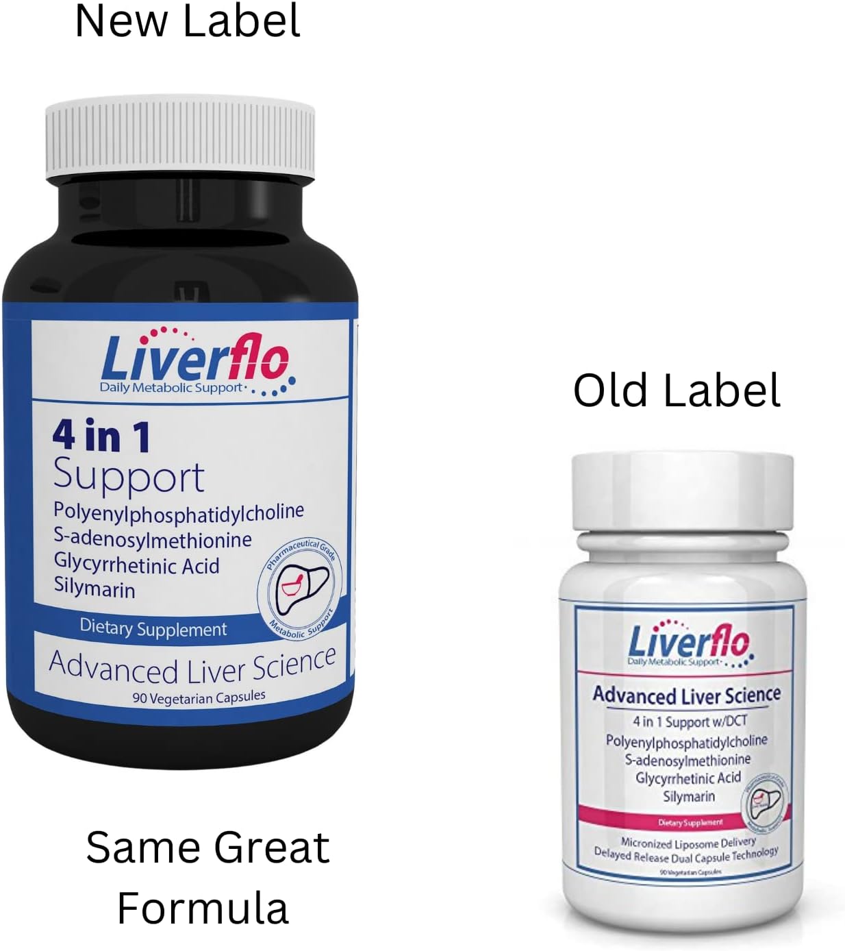 LiverFlo Liver Support Supplement with PPC, SAMe, Glycyrrhetinic Acid, Silymarin - Vegetarian Capsules for Liver Health