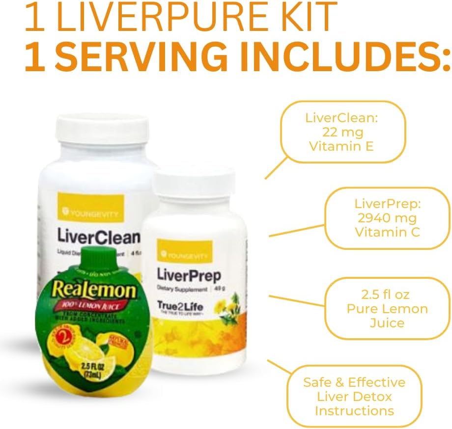 LiverPure Cleanse Detoxification Kit - Natural Liver Support Supplement with Herbal Extracts & Antioxidants