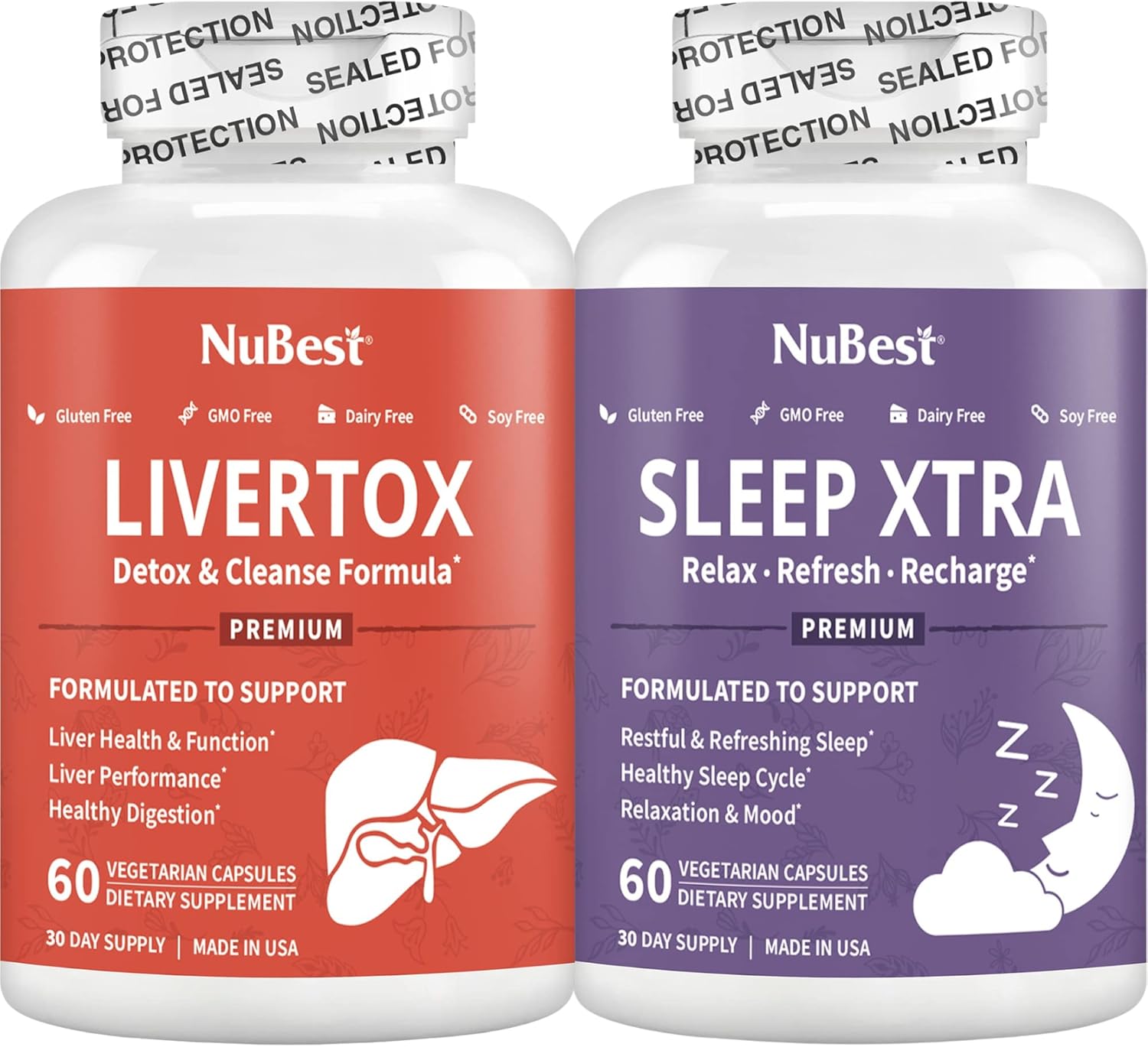 LiverTox Bundle - Premium Liver Health Formula for Cleanse, Detox & Repair with Sleep Xtra - Promotes Healthy Sleep for Adults - Non Habit-Forming