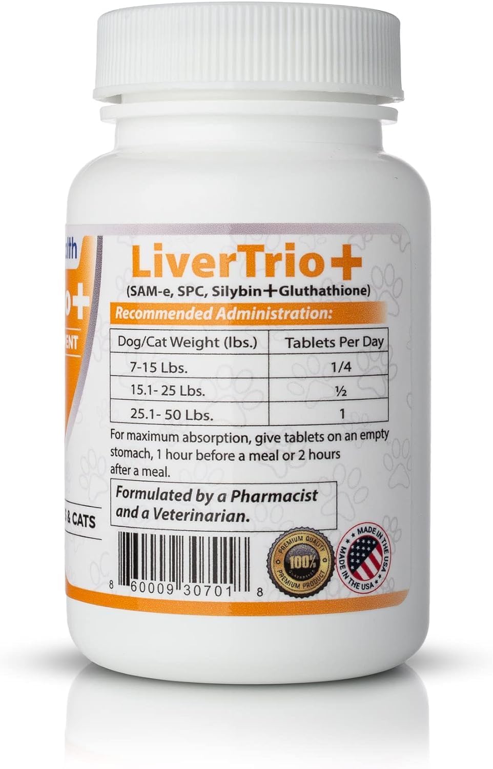 LiverTrio+ Liver Supplement Chew Tabs for Dogs - 2 Pack (60ct) - Same, SPC, Silybin A+B, Glutathione - Small to Medium Breeds - 30ct