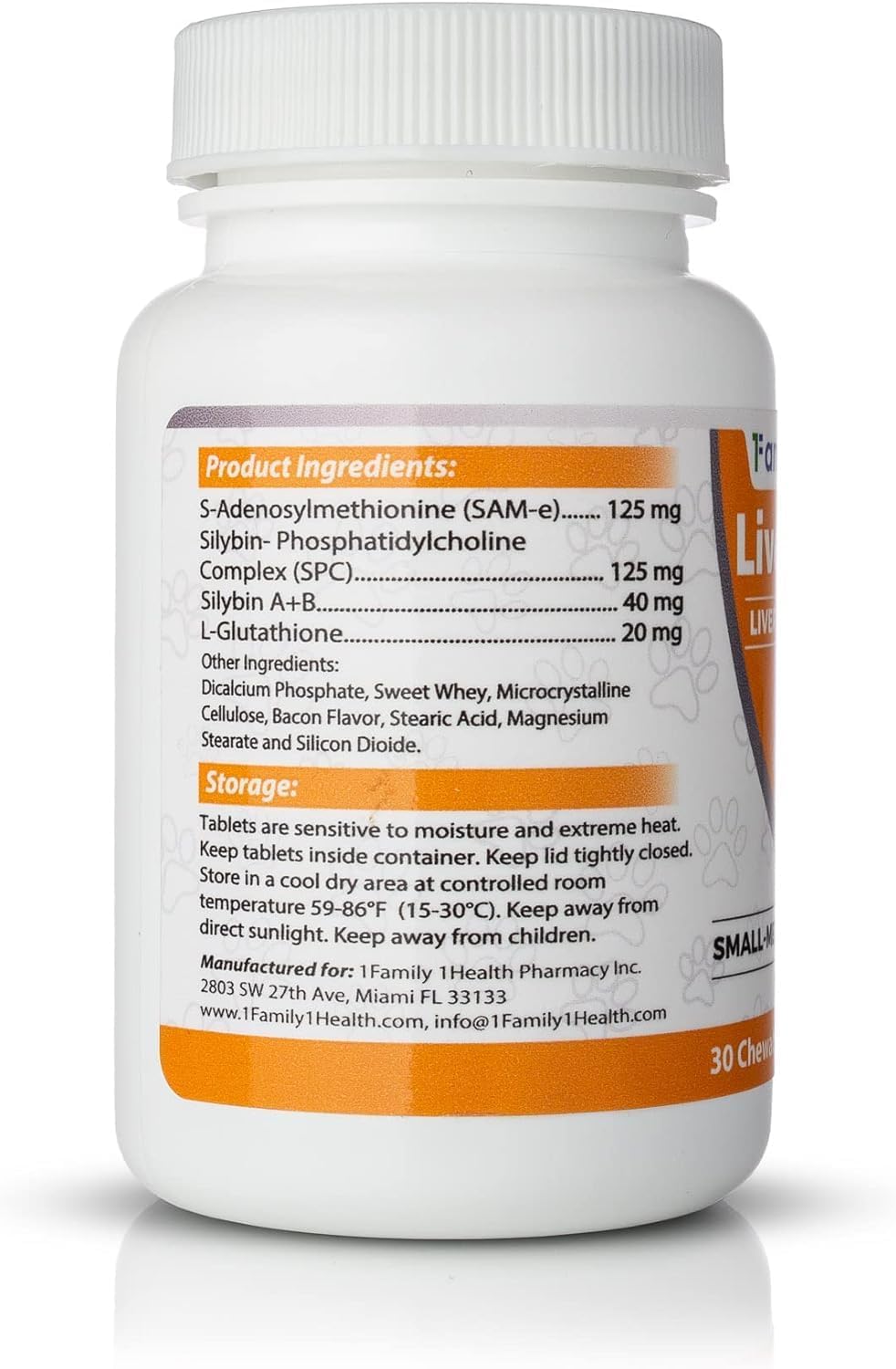 LiverTrio+ Liver Supplement Chew Tabs for Dogs - 2 Pack (60ct) - Same, SPC, Silybin A+B, Glutathione - Small to Medium Breeds - 30ct