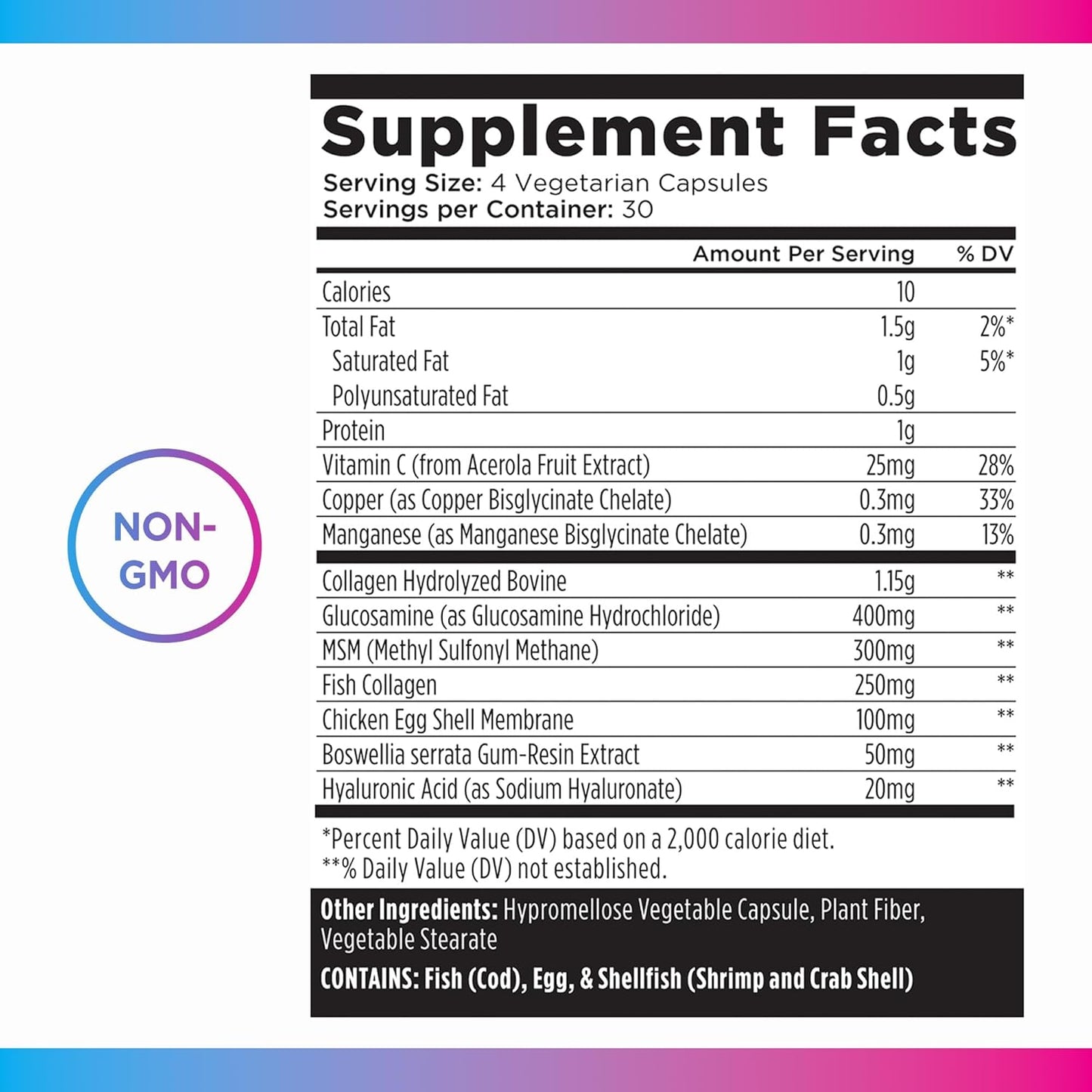 Livingood Daily Collagen Plus Joint Support Capsules - Grass-Fed Multi Collagen Peptides with Hyaluronic Acid & MSM - Promotes Healthy Hair, Skin, Nails, Flexibility & Mobility - Keto & Gluten Free - 120 Count