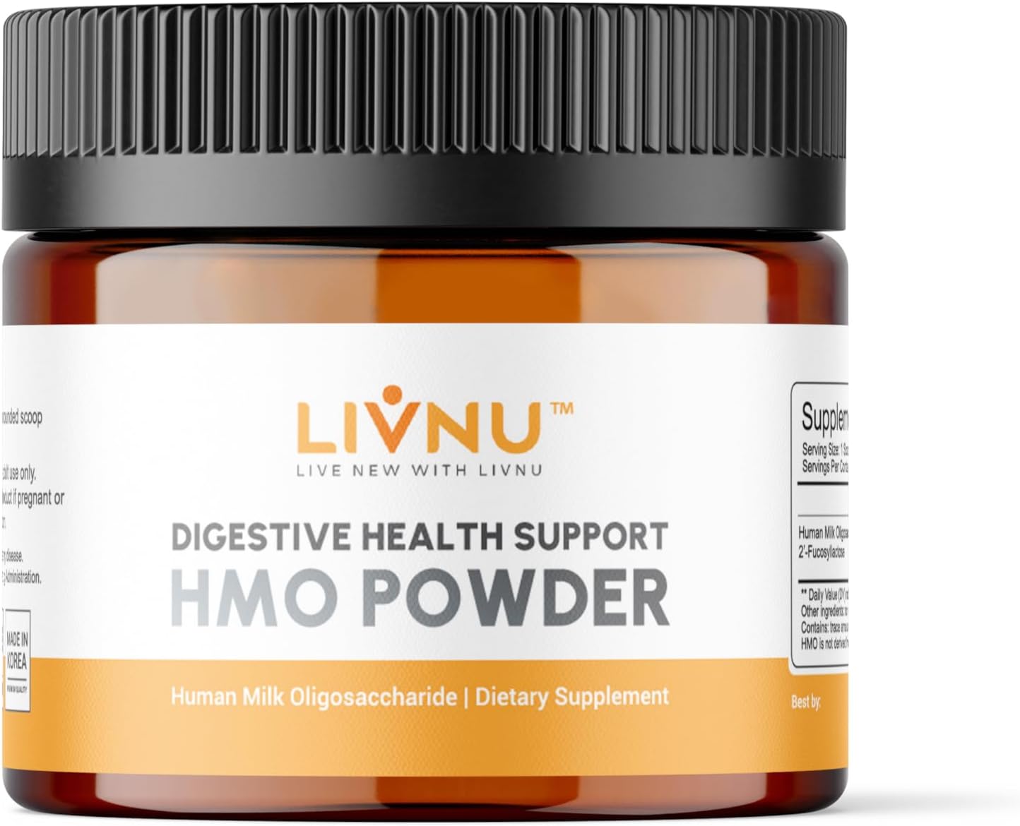LivNu HMO 2'-FL Prebiotic Powder for Gut Health - 45 Servings | Support Digestive Health with Human Milk Oligosaccharide