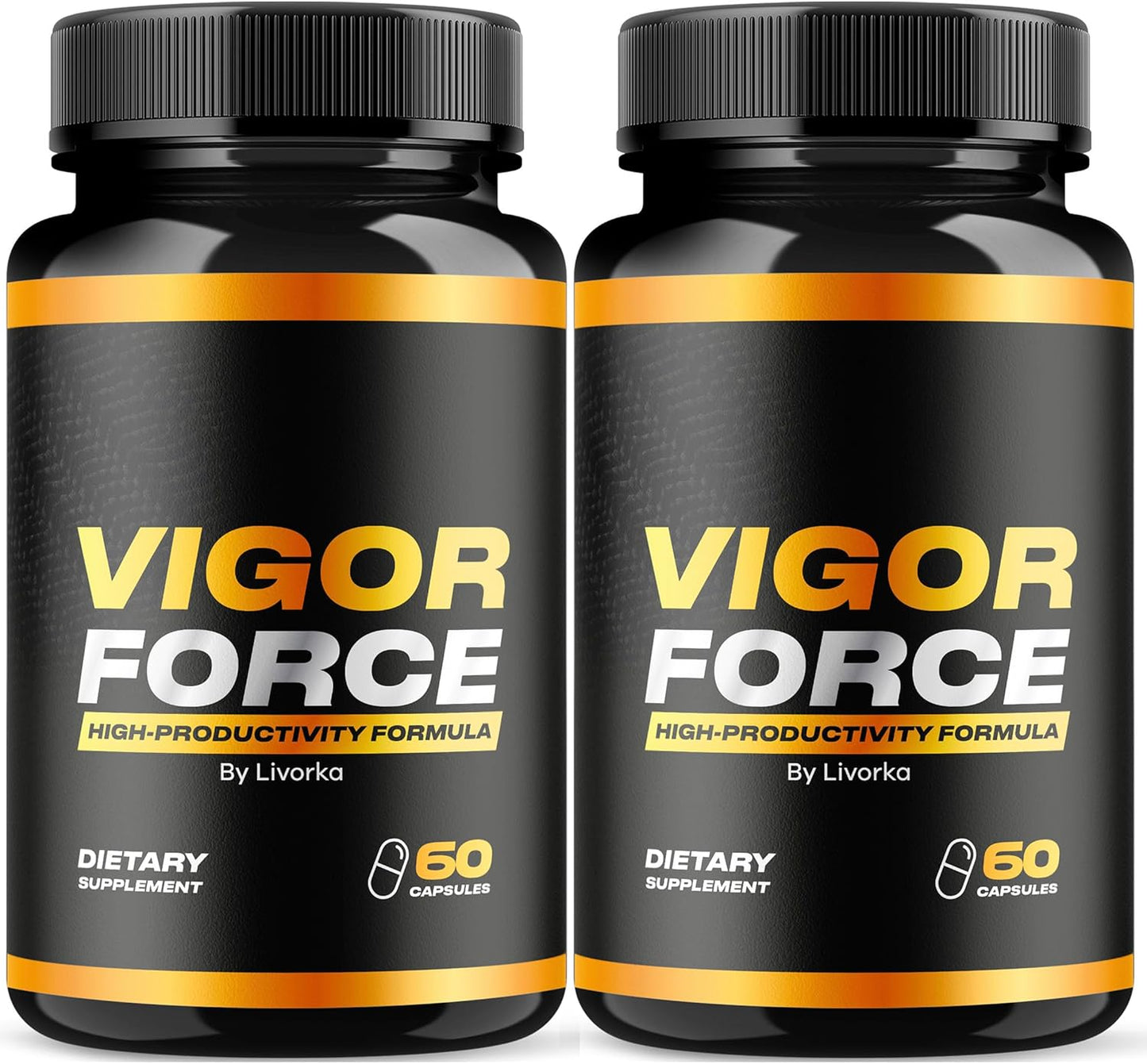 LIVORKA Vigor Force Pills - 2 Pack, Advanced Formula for Vigor and Energy - 120 Capsules, 2 Month Supply