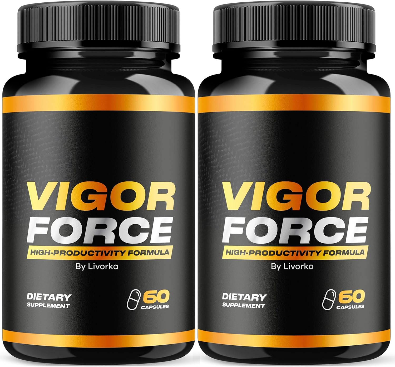 LIVORKA Vigor Force Pills - 2 Pack, Advanced Formula for Vigor and Energy - 120 Capsules, 2 Month Supply