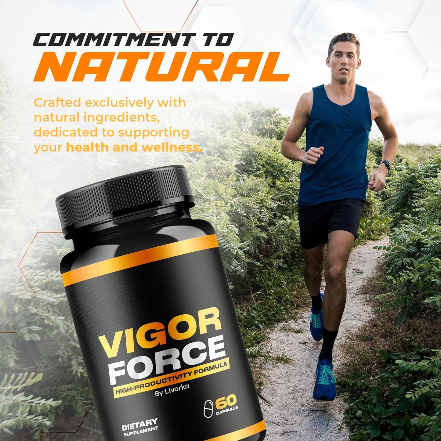 LIVORKA Vigor Force Pills - 2 Pack, Advanced Formula for Vigor and Energy - 120 Capsules, 2 Month Supply