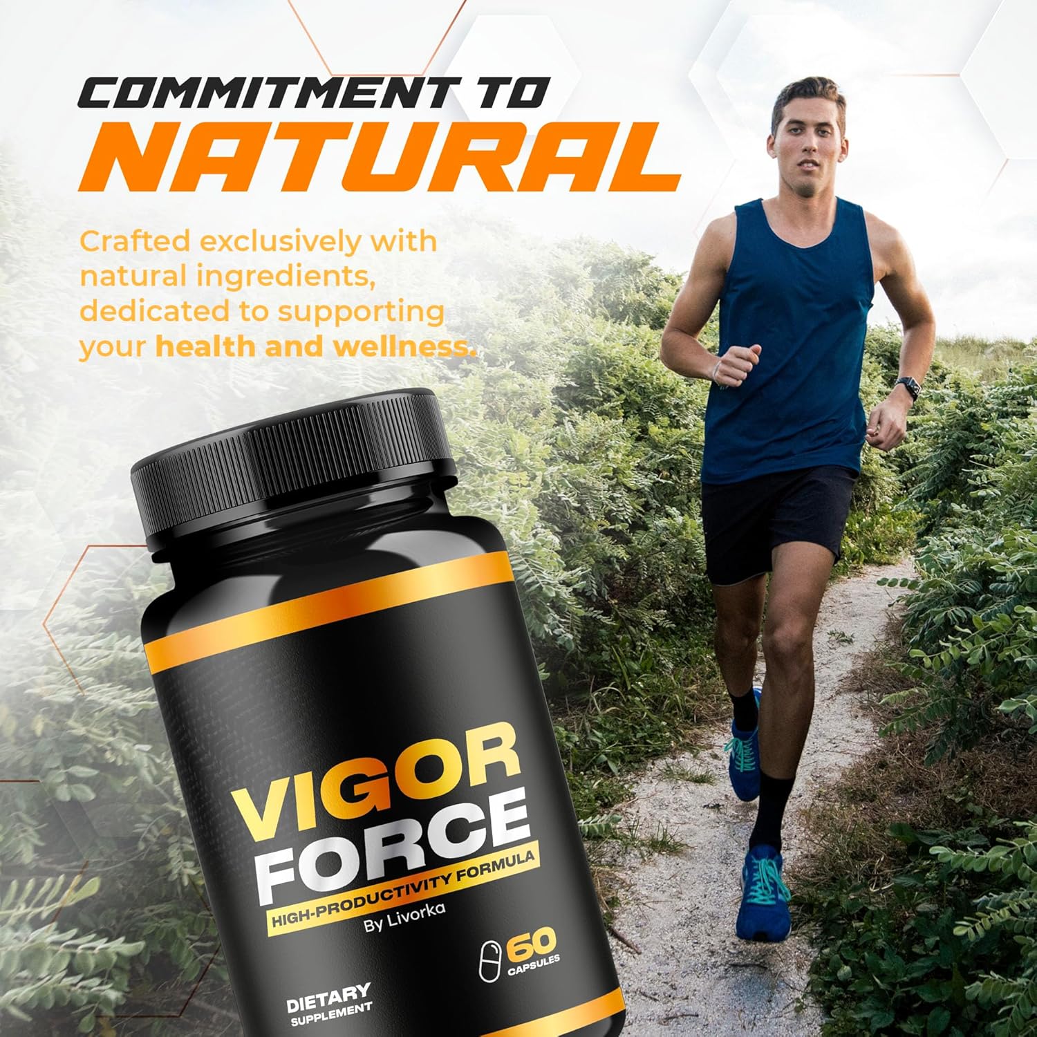 LIVORKA Vigor Force Pills - 2 Pack, Advanced Formula for Vigor and Energy - 120 Capsules, 2 Month Supply