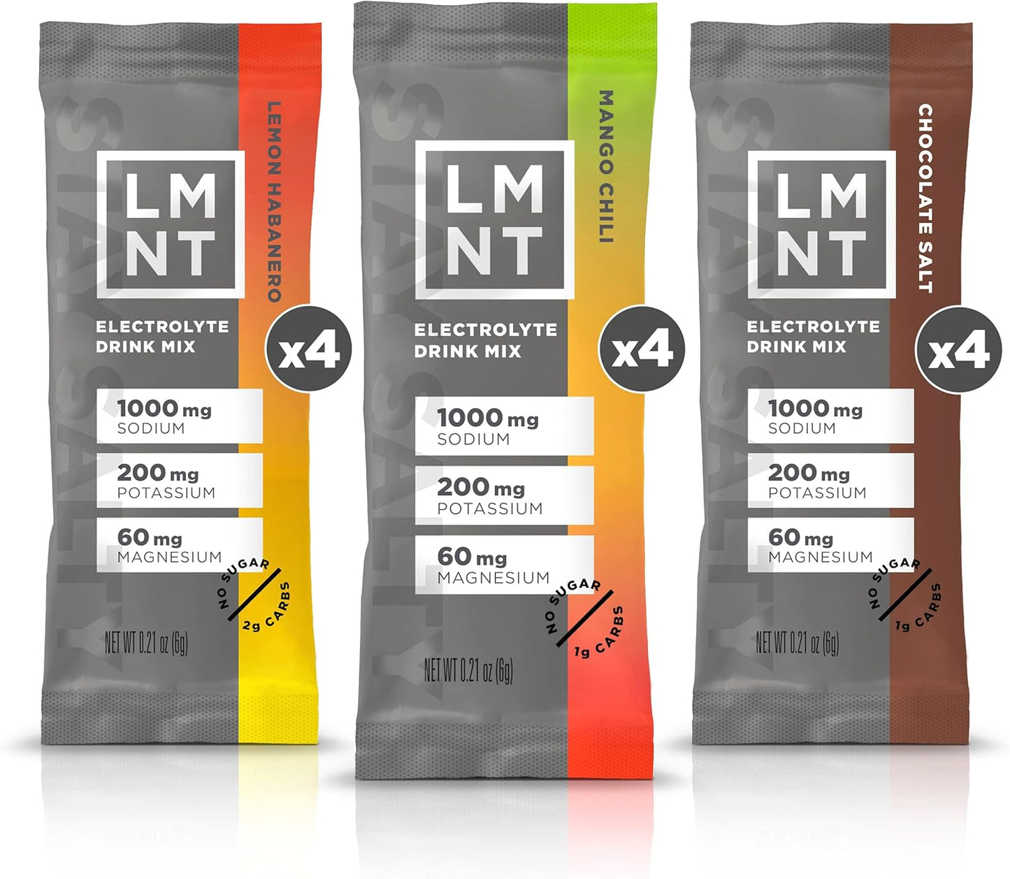LMNT Keto Electrolyte Powder Packets - Paleo Hydration Drink Mix - No Sugar, No Artificial Ingredients - Fiesta Pack - 12 Stick Packs