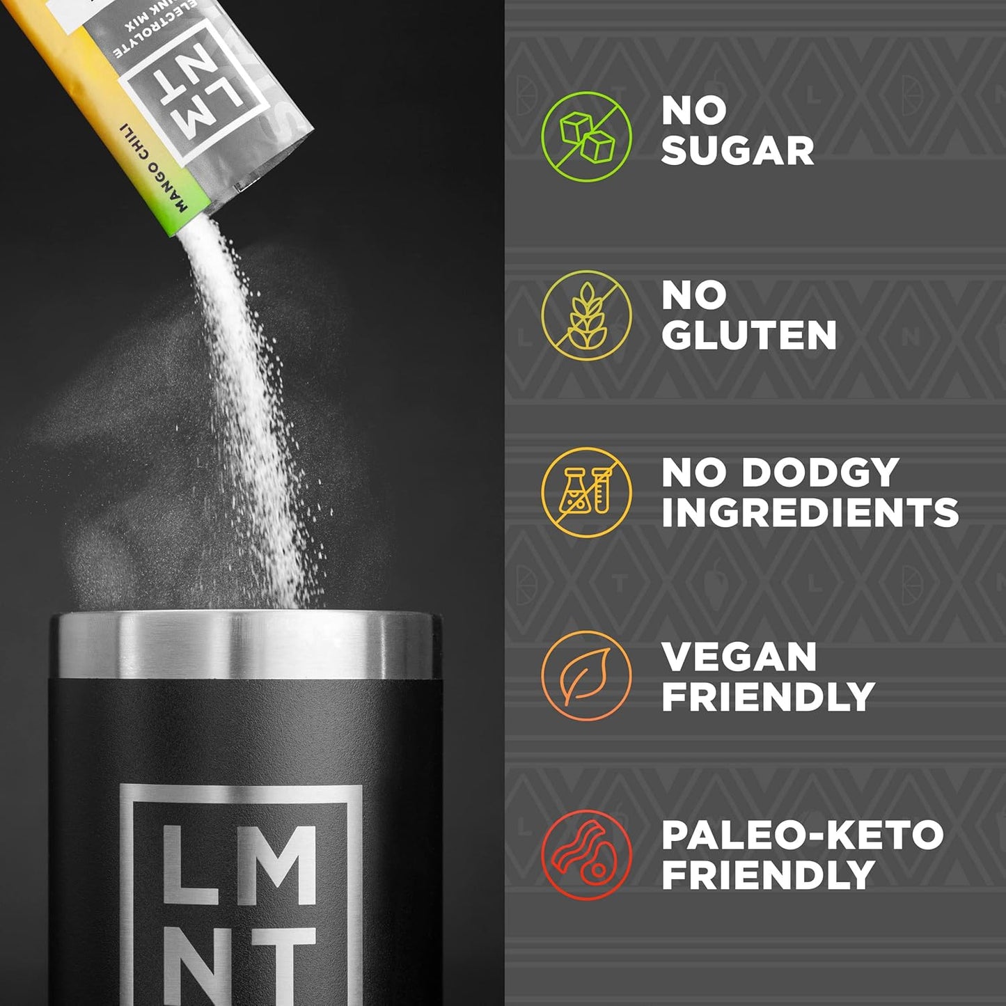 LMNT Keto Electrolyte Powder Packets - Paleo Hydration Drink Mix - No Sugar, No Artificial Ingredients - Fiesta Pack - 12 Stick Packs