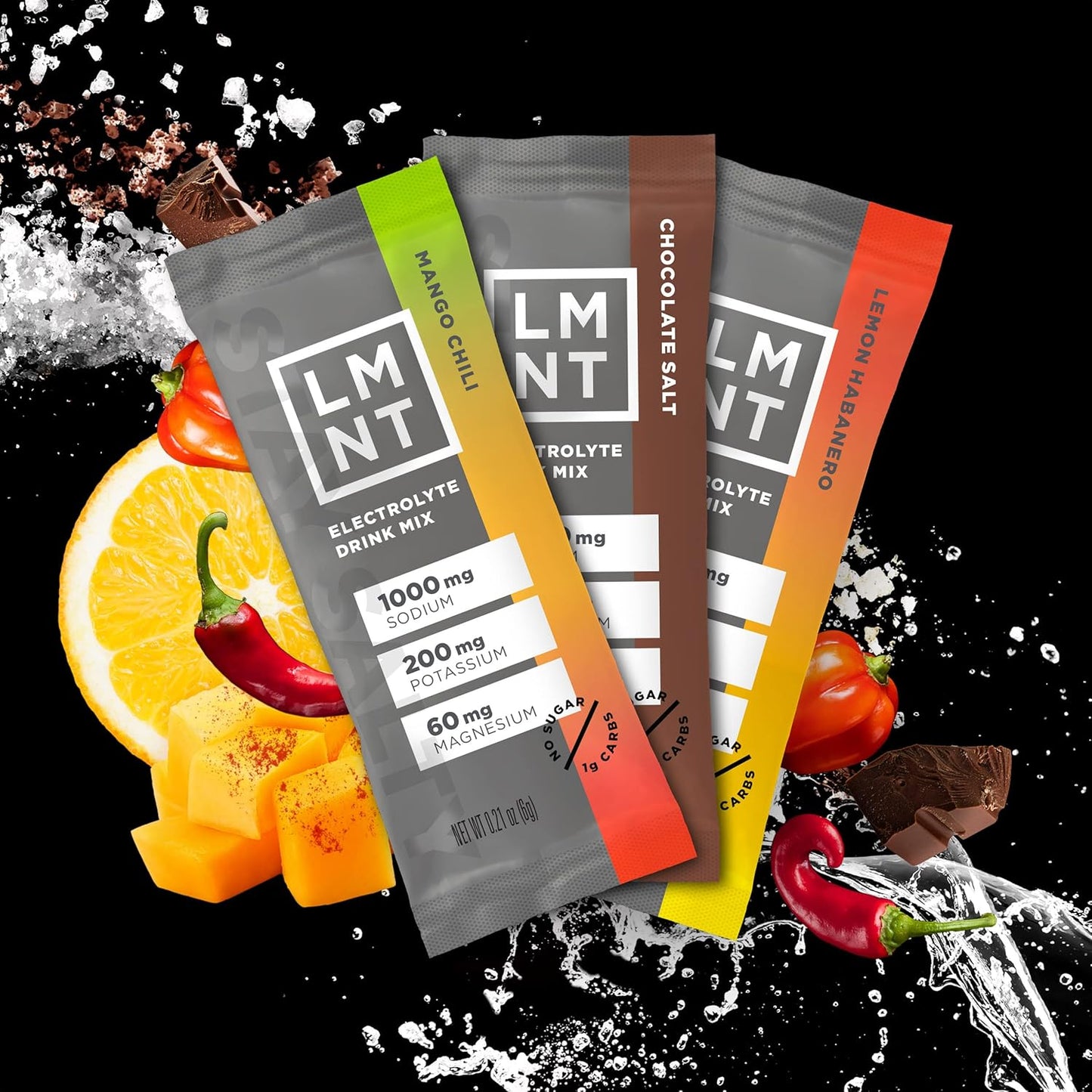 LMNT Keto Electrolyte Powder Packets - Paleo Hydration Drink Mix - No Sugar, No Artificial Ingredients - Fiesta Pack - 12 Stick Packs