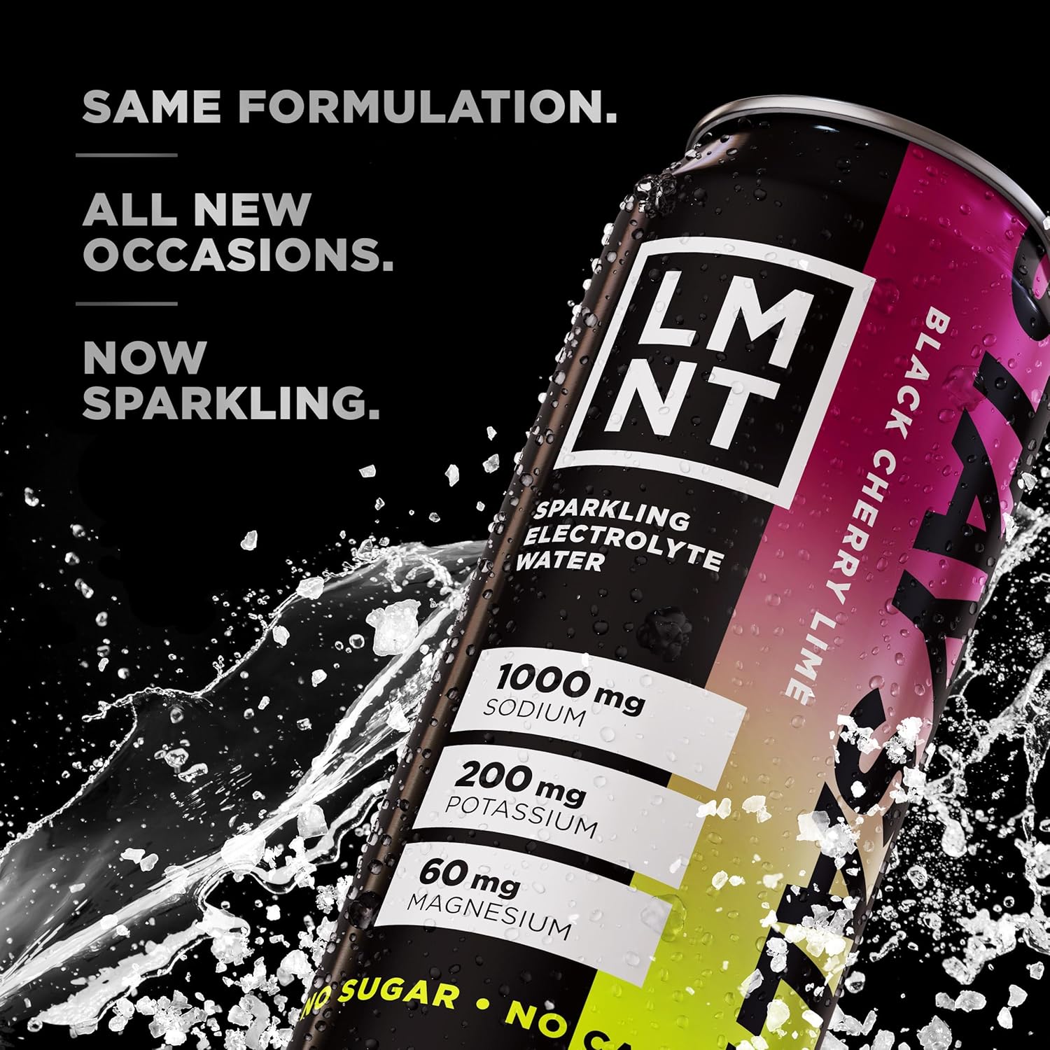 LMNT Sparkling Electrolyte Drink - Black Cherry Lime 12-Pack
