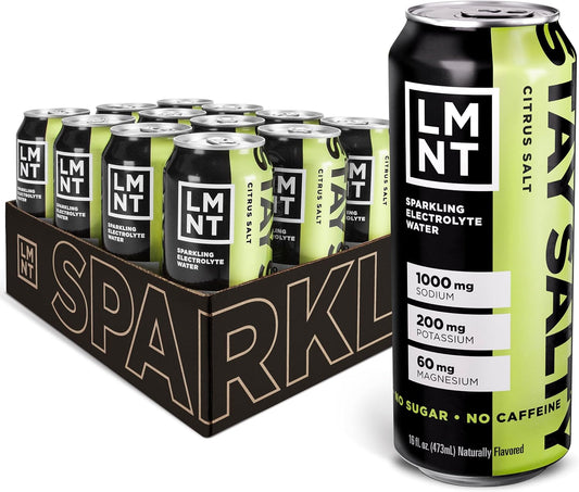 LMNT Sparkling Electrolyte Drink - Citrus Salt | 12-Pack - Hydration Boost