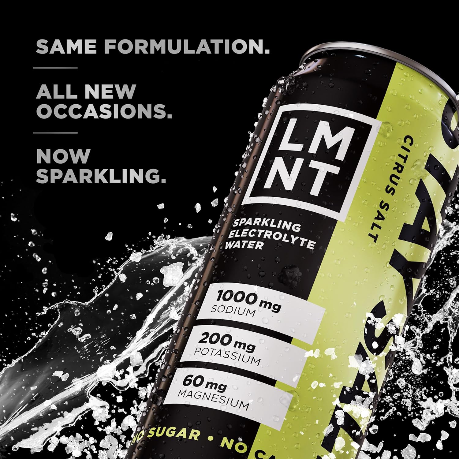 LMNT Sparkling Electrolyte Drink - Citrus Salt | 12-Pack - Hydration Boost
