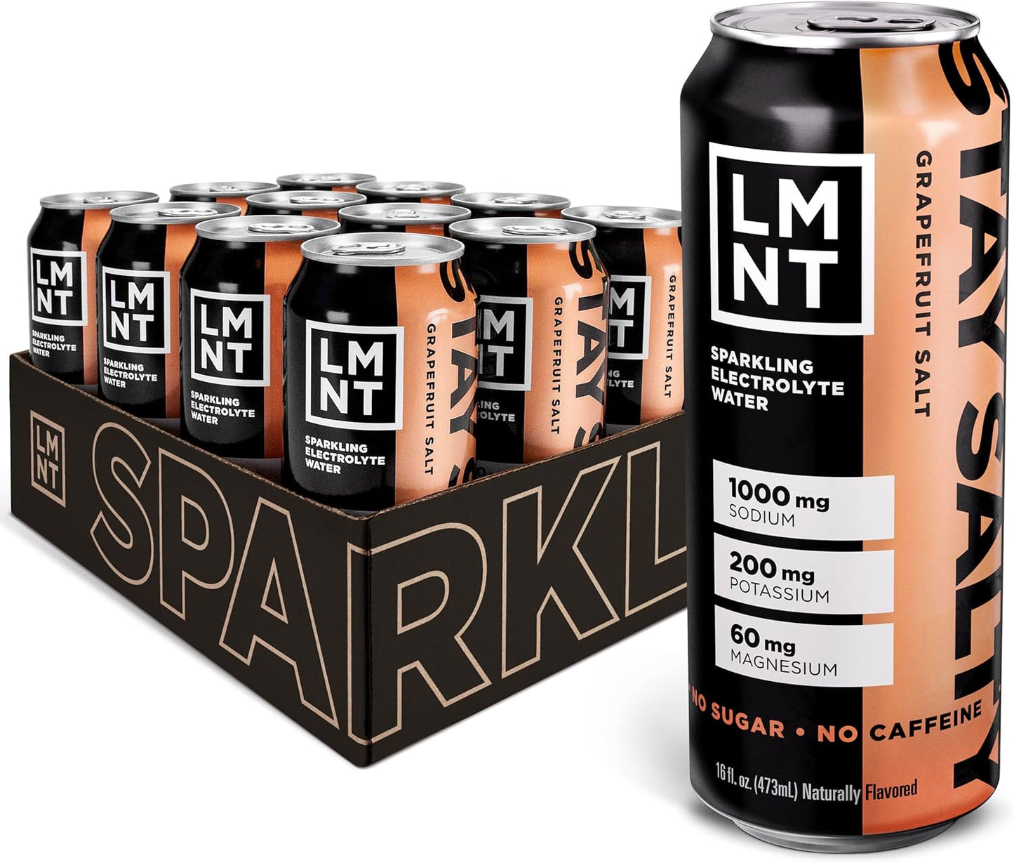 LMNT Sparkling Electrolyte Drink - Grapefruit Salt (12-Pack)