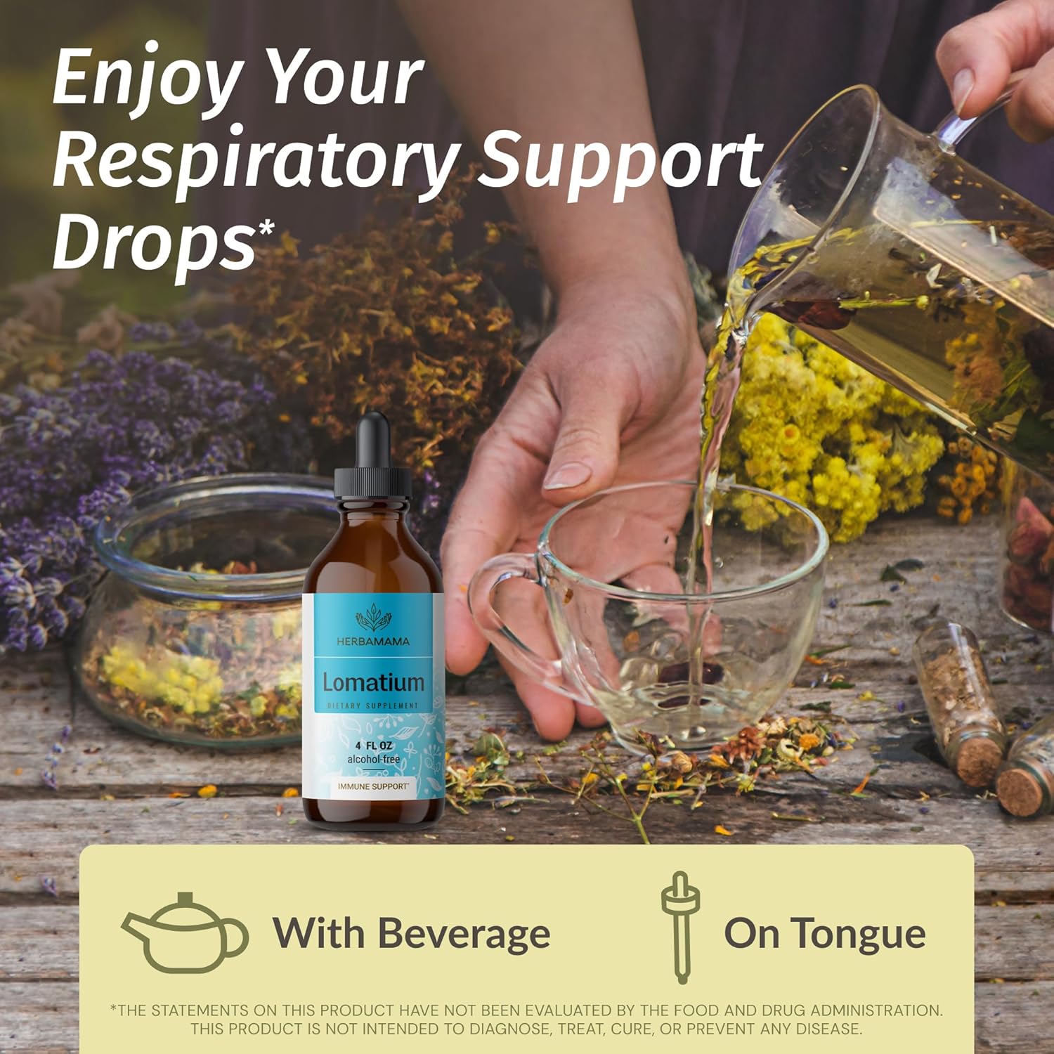 Lomatium Root and Stinging Nettle Tincture Bundle - Herbal Liquid Drops Kit, 4 fl oz Each - Vegan, Non-GMO, Alcohol & Sugar-Free - 2 Pack