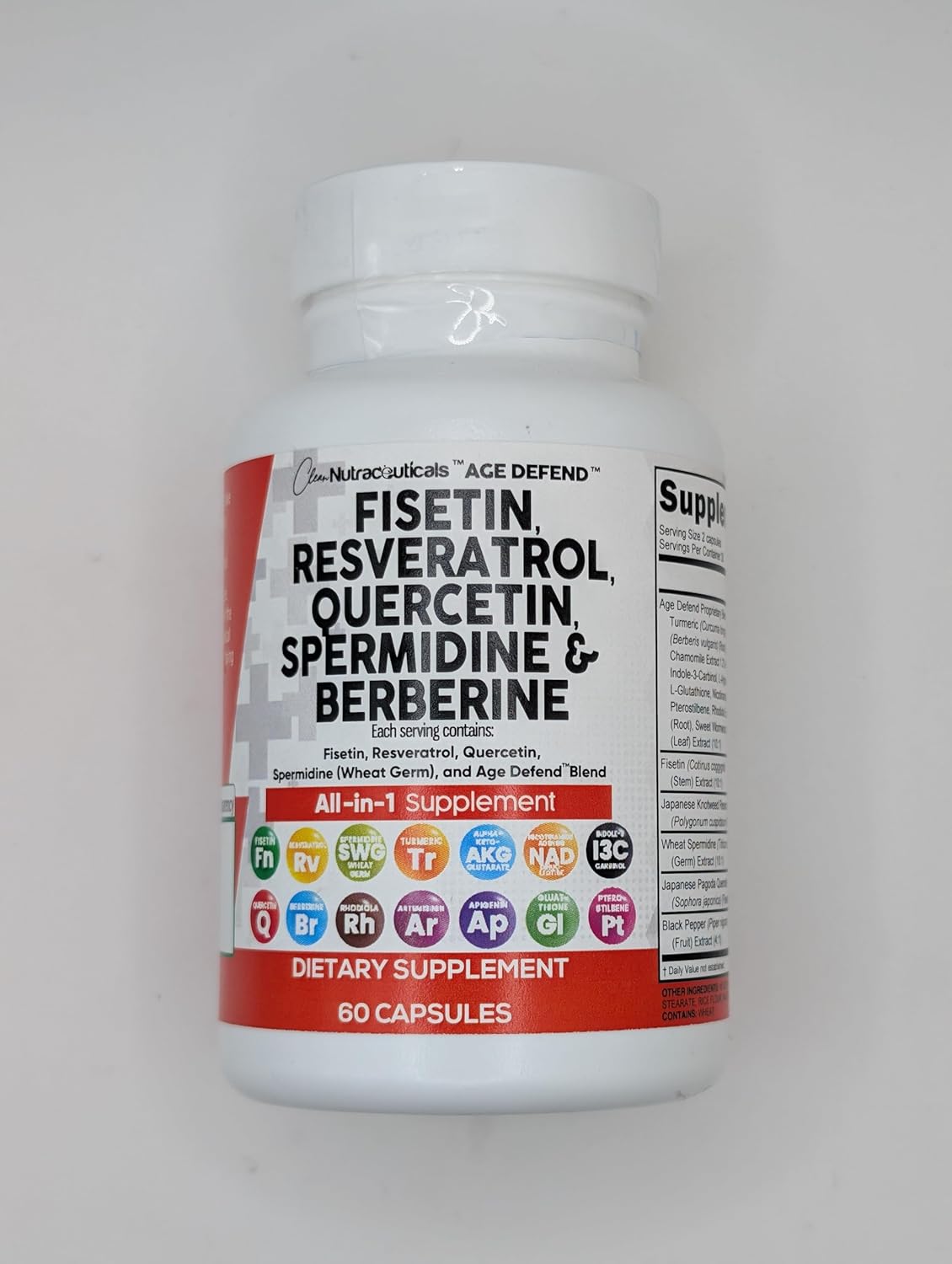 Longevity Boosting Health Supplement with Fisetin, Quercetin, Resveratrol, and More for Adults
