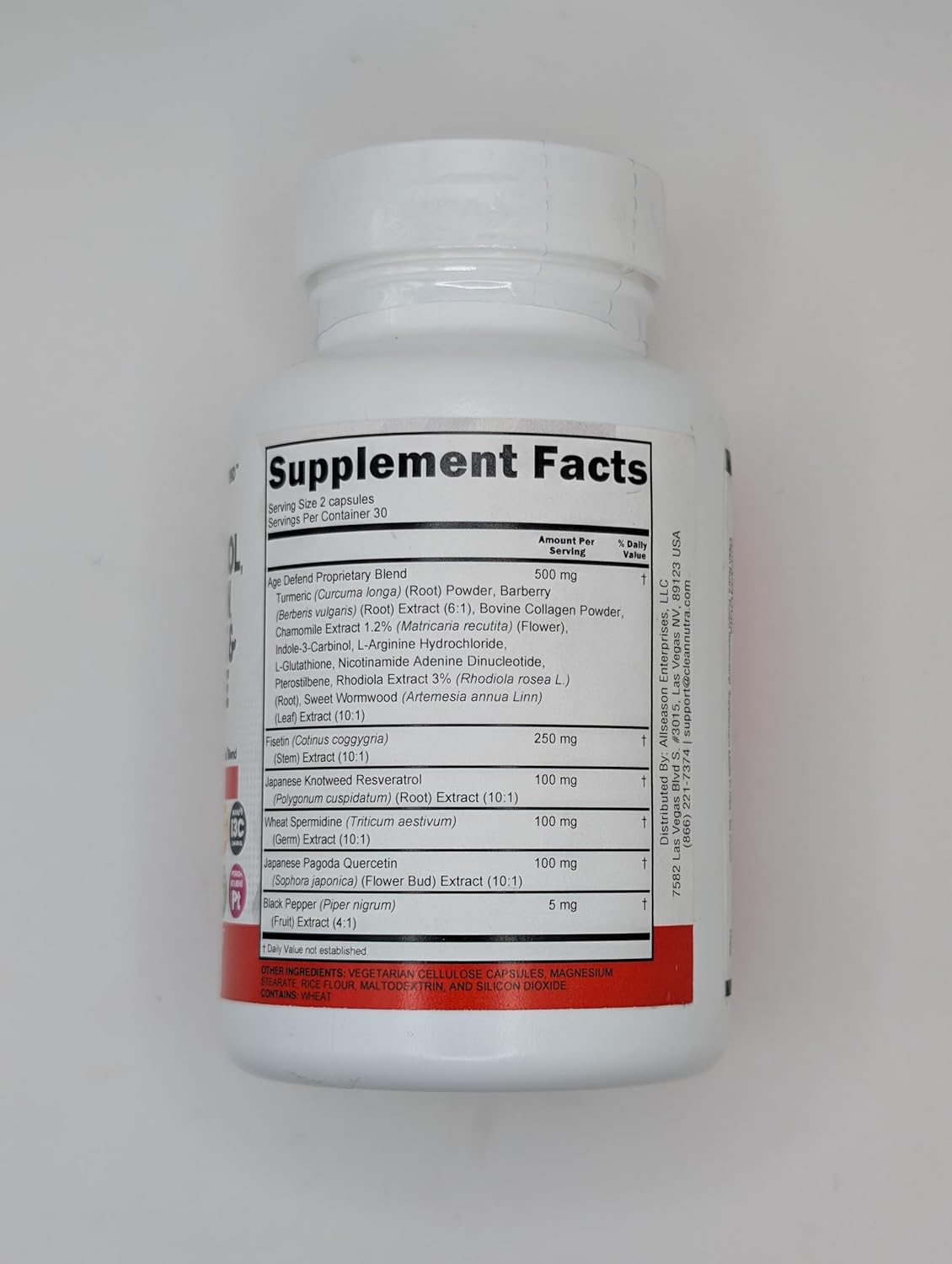 Longevity Boosting Health Supplement with Fisetin, Quercetin, Resveratrol, and More for Adults