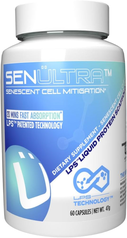 Longevity Formula with Fisetin, Curcumin, Quercetin, and Beta-Glucan - Supports Cellular and Cognitive Health - 60 Capsules